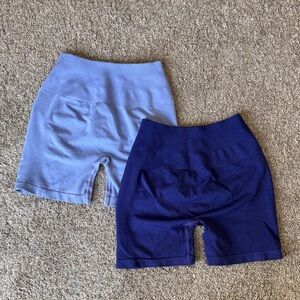 Alphalete Amplify scrunch butt bike shorts women’s small blue NWOT 2 pairs